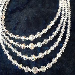 Vintage 5 strand crystal Necklace